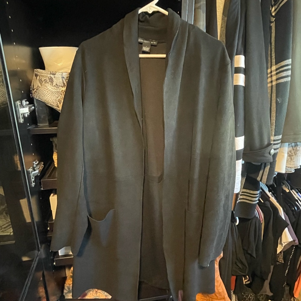 Black suede jacket with pockets